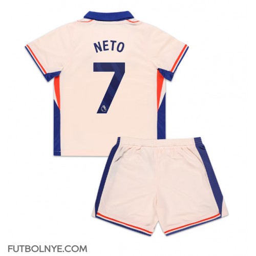 Camiseta Chelsea Pedro Neto #7 Visitante Equipación para niños 2024-25 manga corta (+ pantalones cortos)